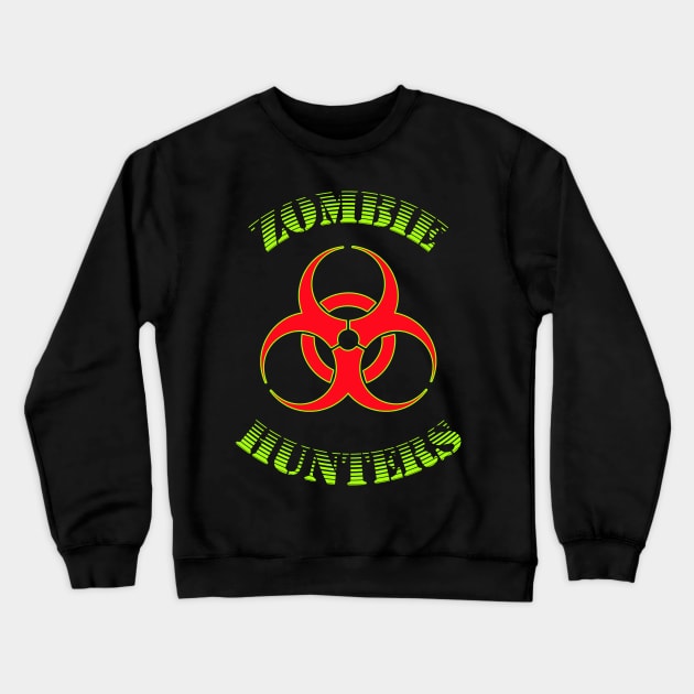 Zombie Hunters Design Bio-Hazard Crewneck Sweatshirt by Capital Blue